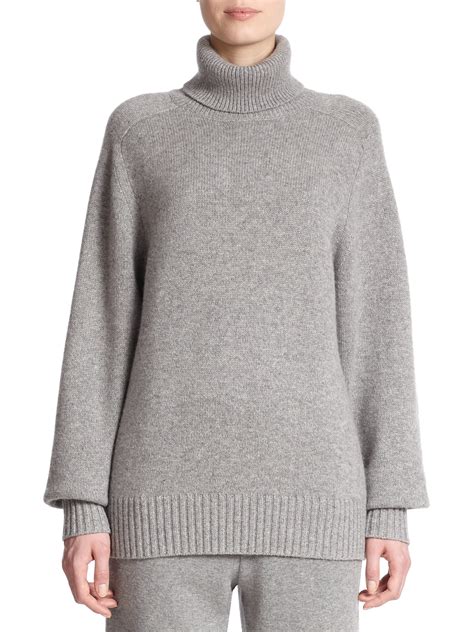 CD Icon Turtleneck Sweater Gray Cashmere Jersey 